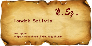 Mondok Szilvia névjegykártya