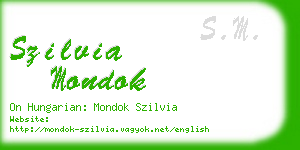 szilvia mondok business card